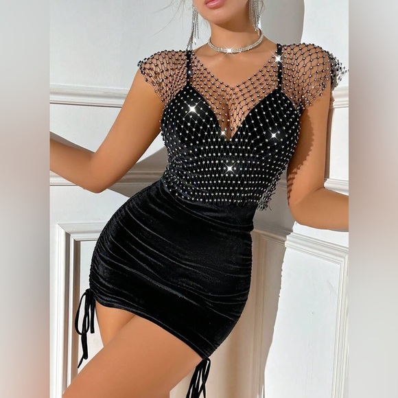 Rhinestone Studded Detail Sheer Top - Picture 1 of 3